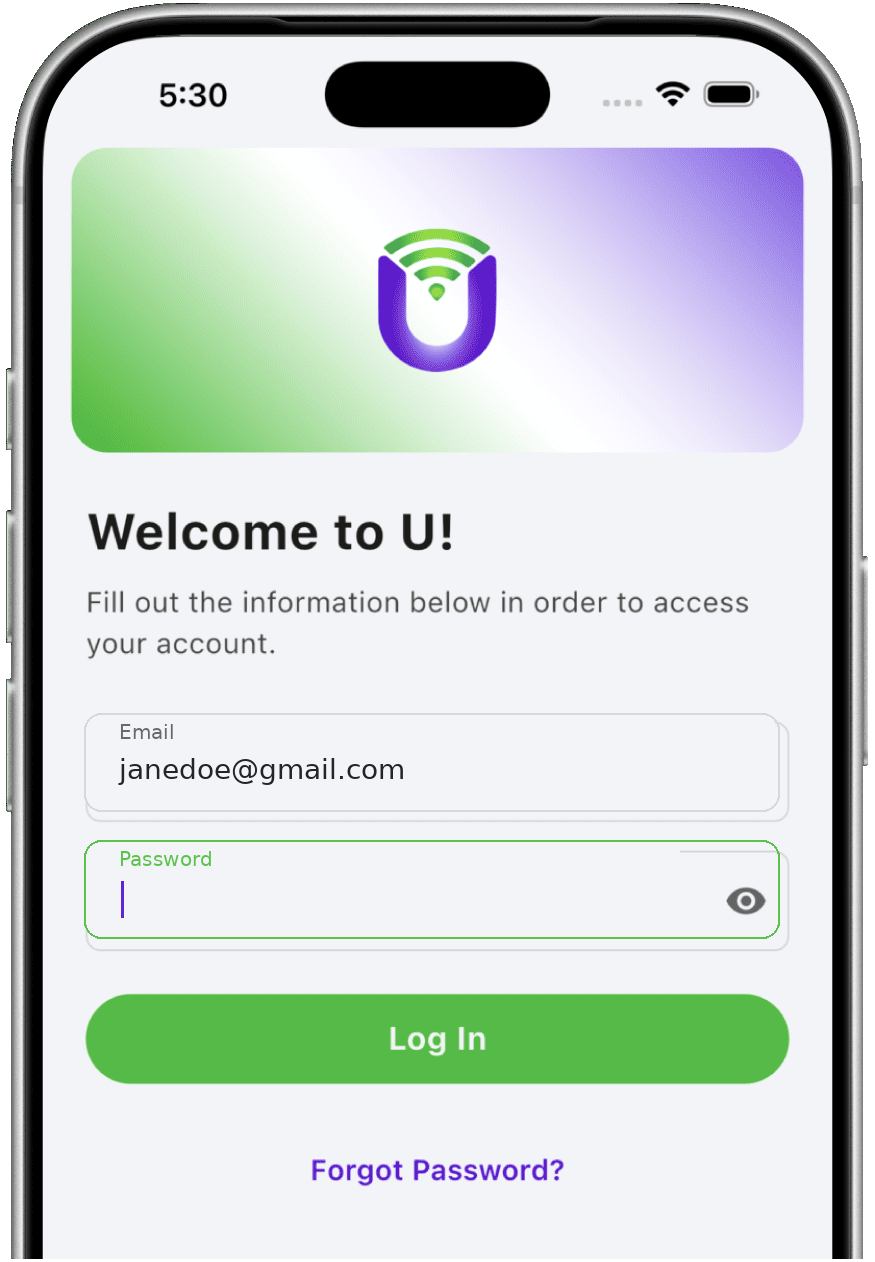 U-wifi | Free U App Access: Step 1
