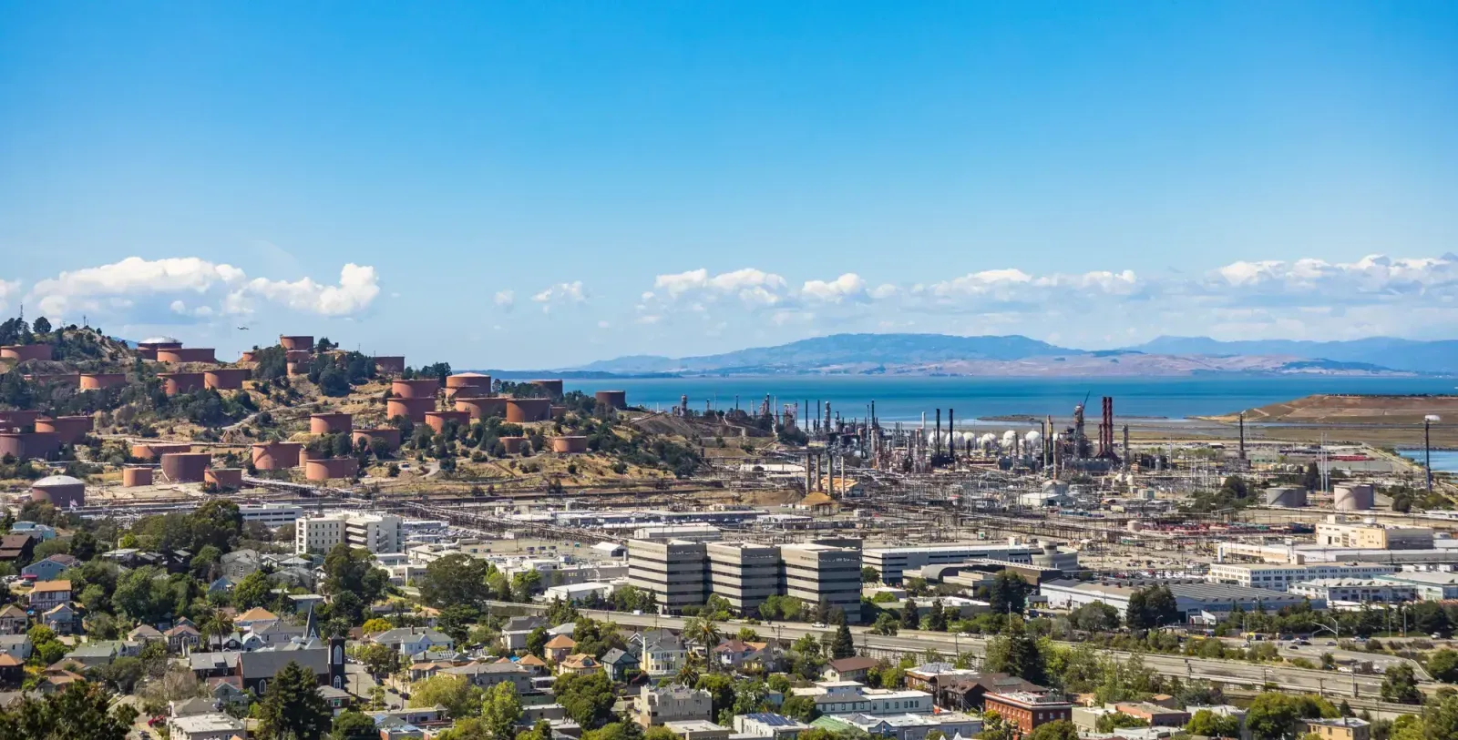 Hayward, California skyline and neighborhoods served by U-wifi home internet