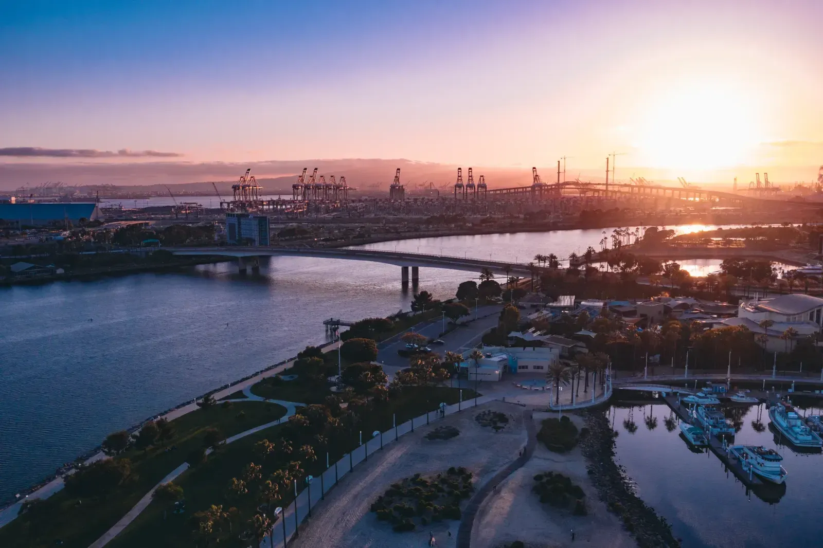 Long Beach, California skyline and neighborhoods served by U-wifi home internet