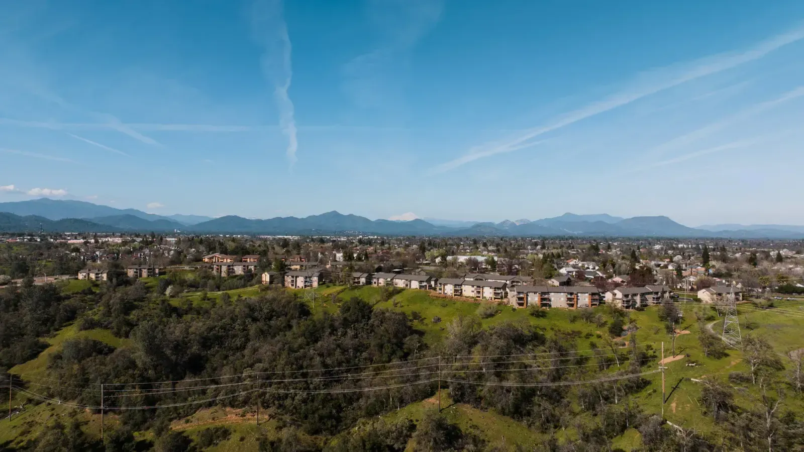 Redding, California skyline and neighborhoods served by U-wifi home internet