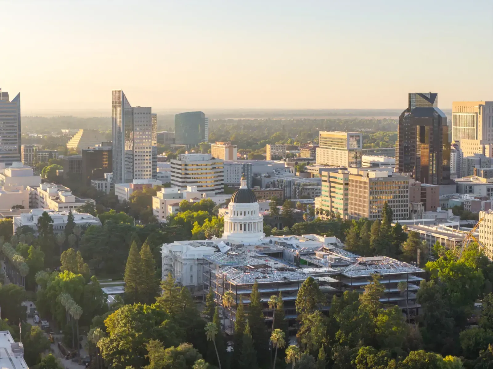West Sacramento, California skyline and neighborhoods served by U-wifi home internet
