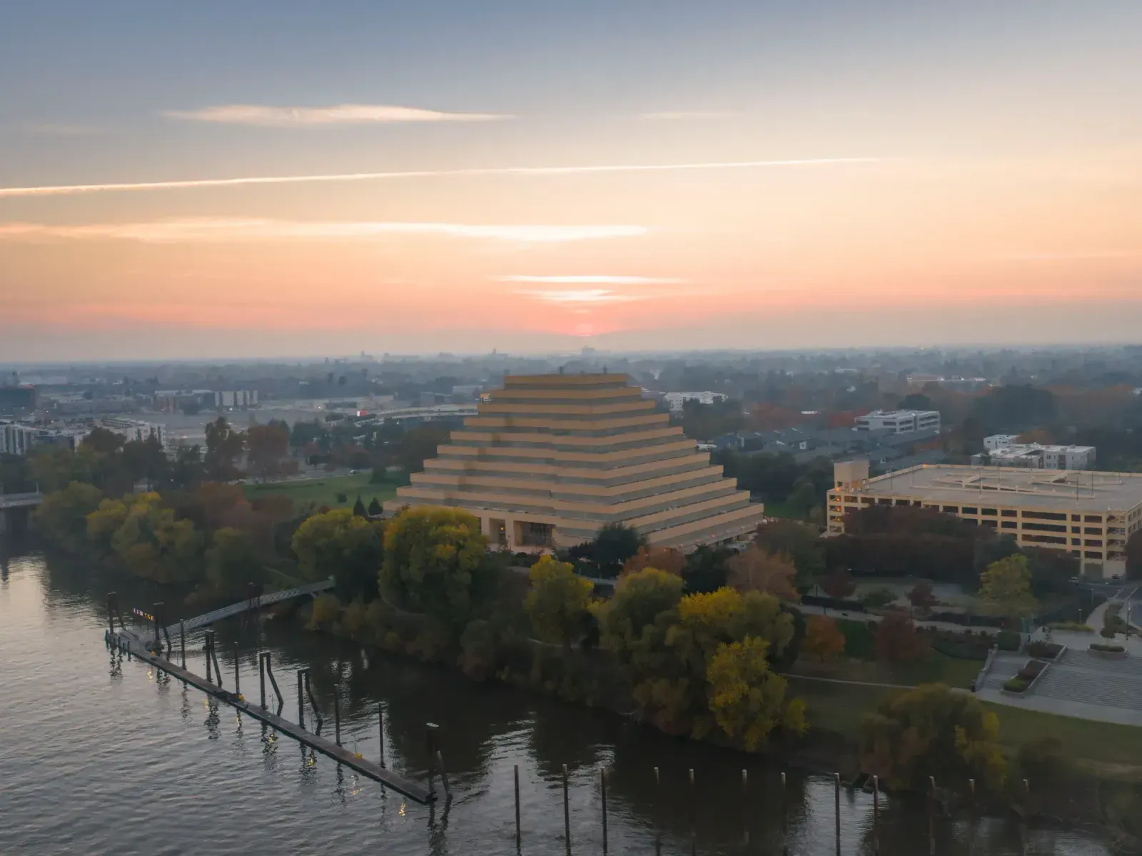 West Sacramento, California skyline and neighborhoods served by U-wifi home internet