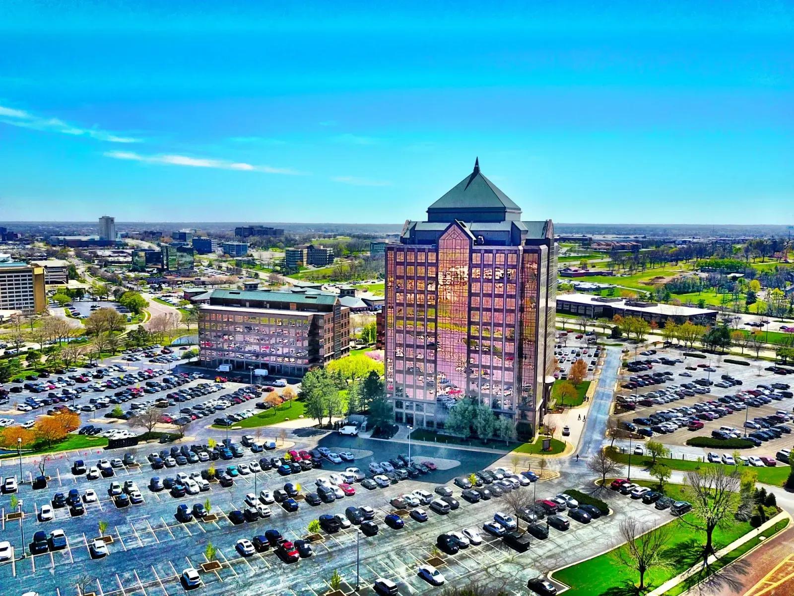Overland Park, Kansas skyline and neighborhoods served by U-wifi home internet