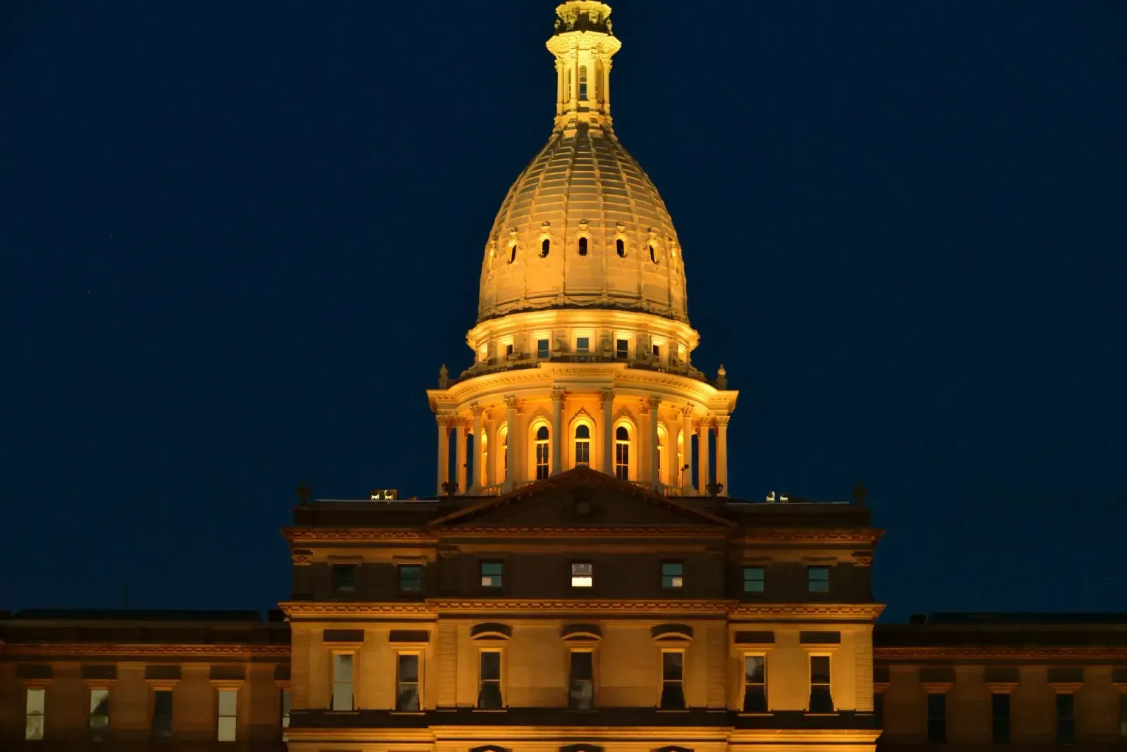 East Lansing, Michigan skyline and neighborhoods served by U-wifi home internet