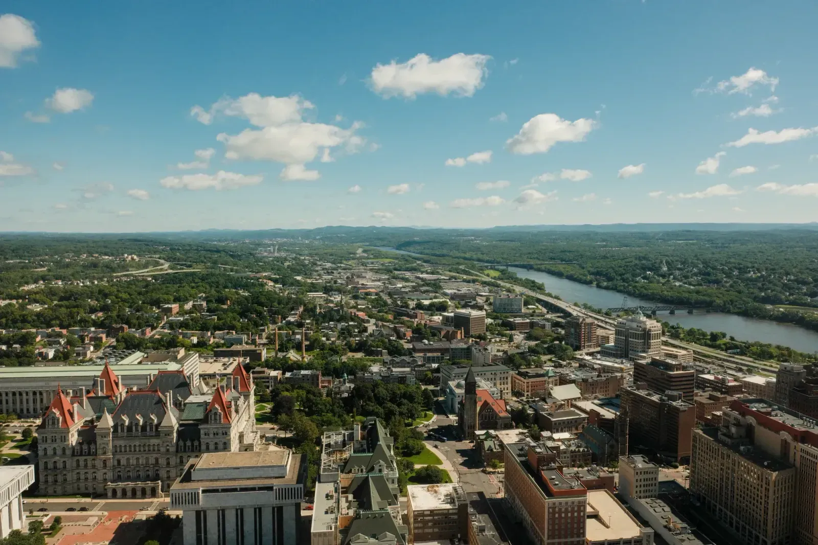 Albany, New York skyline and neighborhoods served by U-wifi home internet
