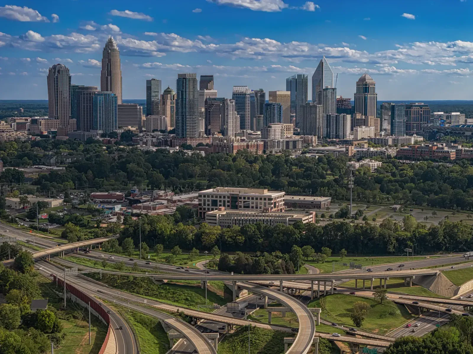 Charlotte, North Carolina skyline and neighborhoods served by U-wifi home internet