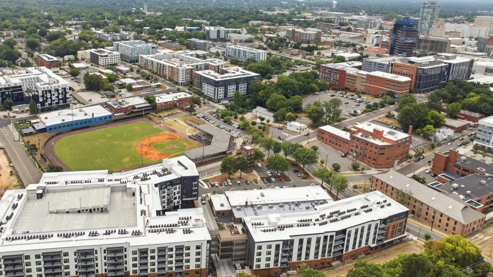 Gastonia, North Carolina skyline and neighborhoods served by U-wifi home internet