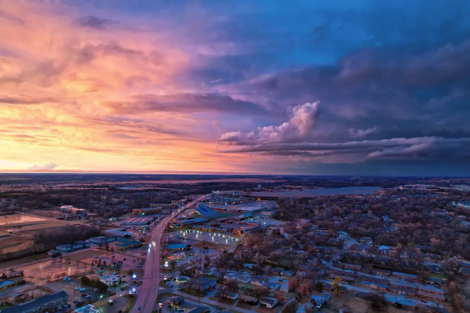 Stillwater, Oklahoma skyline and neighborhoods served by U-wifi home internet