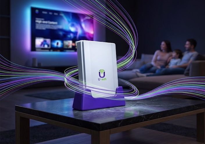 Gateway de U-wifi proporcionando conectividad en un hogar conectado