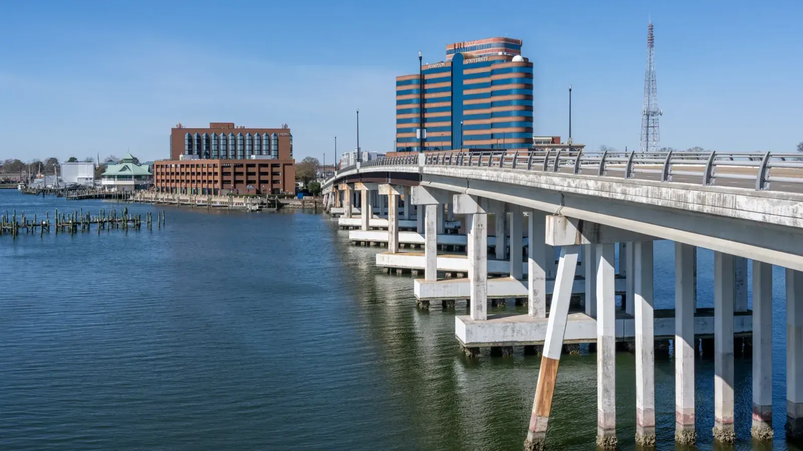 Hampton, Virginia skyline and neighborhoods served by U-wifi home internet