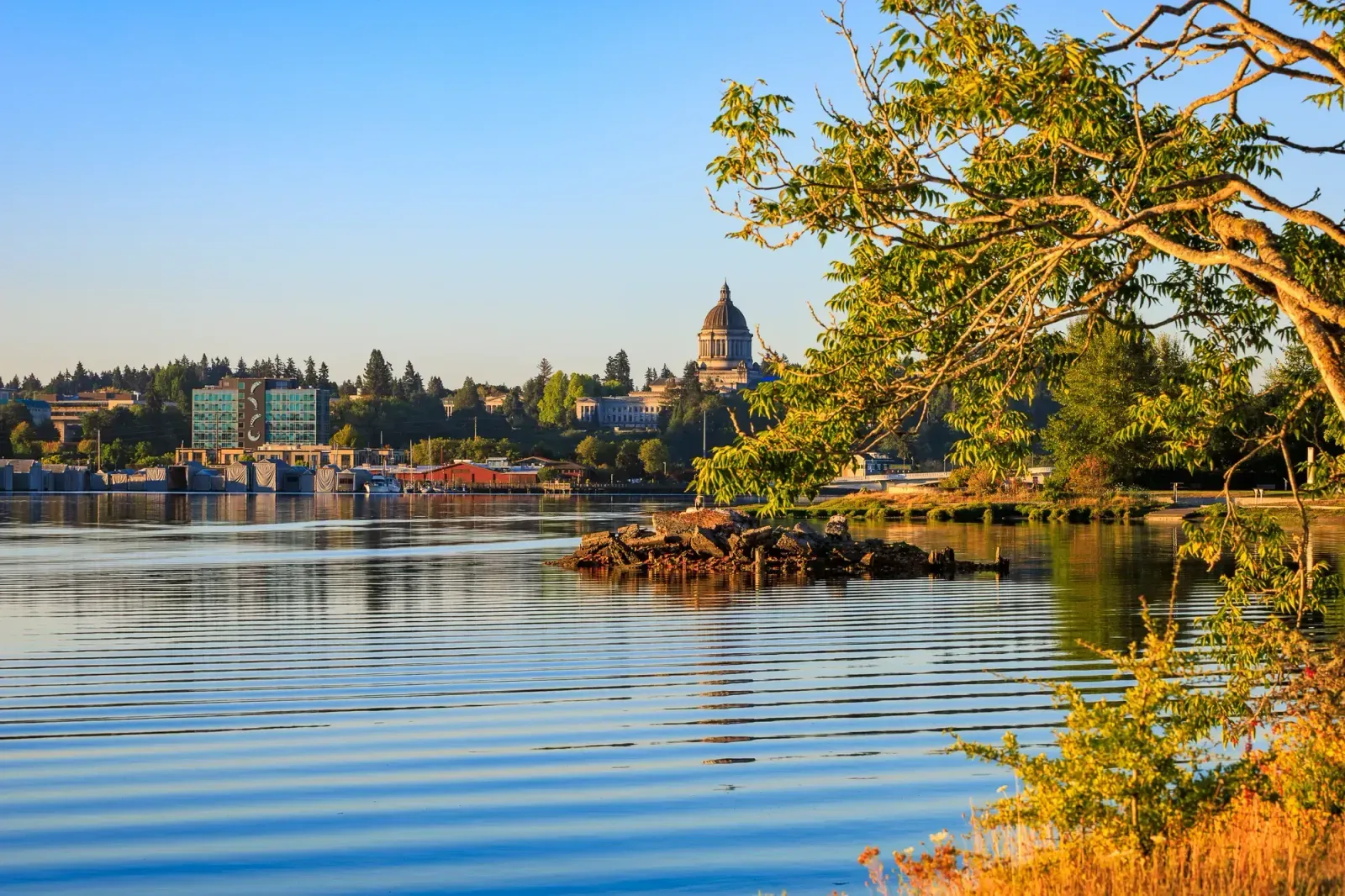 Olympia, Washington skyline and neighborhoods served by U-wifi home internet