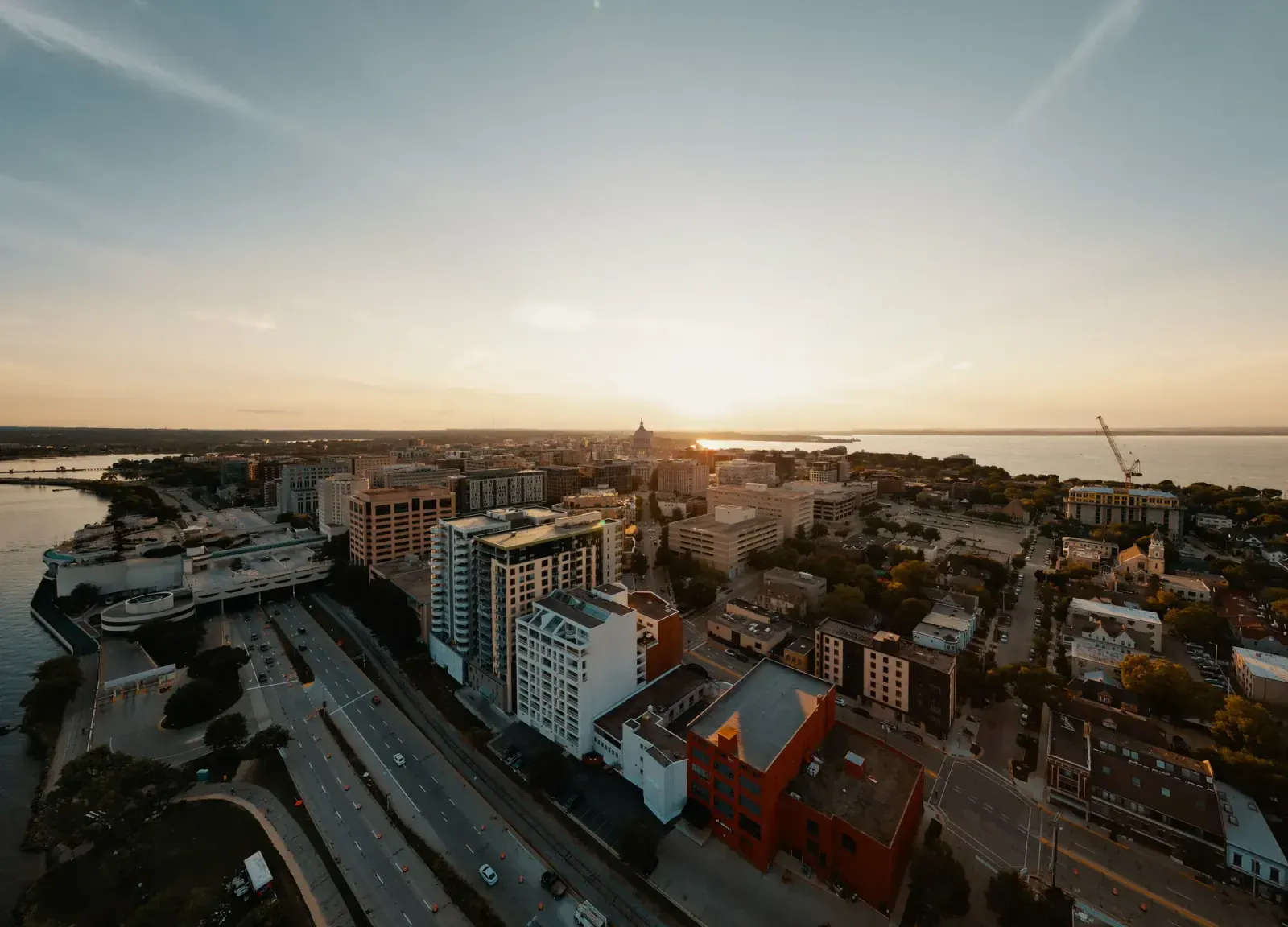 Madison, Wisconsin skyline and neighborhoods served by U-wifi home internet